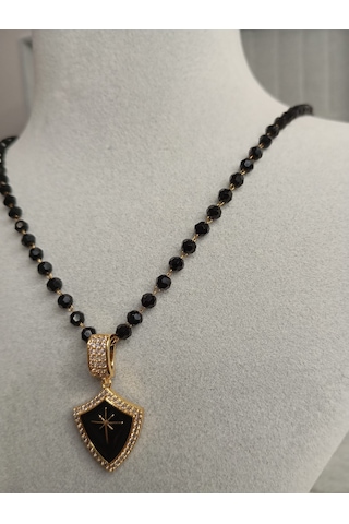 Kutup Yıldız Notifli Kalkan Model Gold Renk Kolye Gold