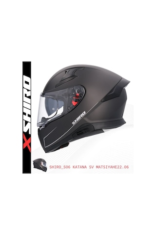 Shiro Fullface Katana M.C Motosiklet Kaskı Kapalı Siyah