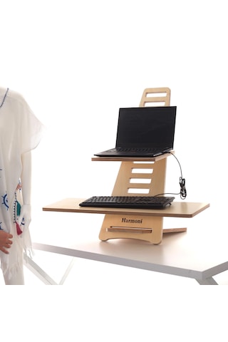 Ahşap Ayarlanabilir Laptop Standı