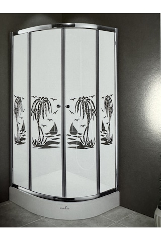 Desaş Duşakabin Yüksek Kalite Bambu Glass Lux Oval Teknesiz Buzlu