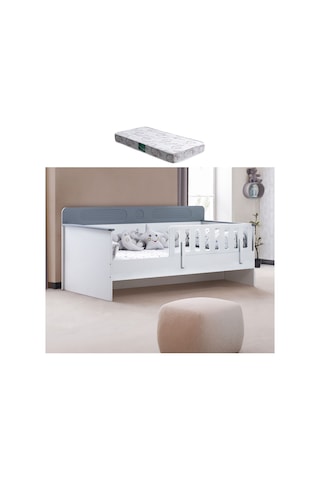 Karyola, Flora Montessori Karyola - Antrasit + 1 Adet Comfort Yatak