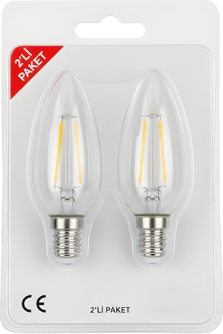 Kes499 Led Flamanlı Buji Ampul 4w 2700k E14 2 Li Paket