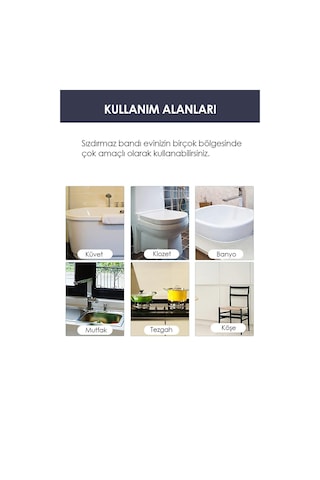 Fıre Kıng Panda 3.2m Banyo Küvet Mutfak Lavabo Su Sızdırmaz Bant Su Geçirmez Kenar Bandı