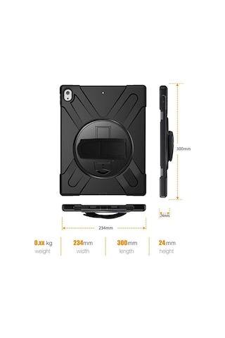 Duxweel Apple Uyumlu iPad Pro 12.9 3.Nesil Standlı Zırh Kılıf/Shockproof