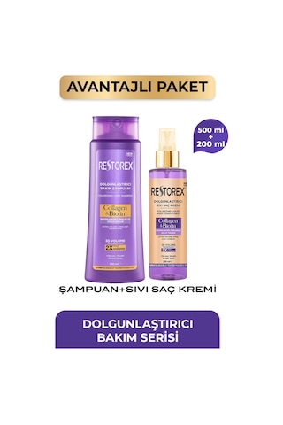 Kolajen & Biotin Dolgunlaştırıcı Şampuan 500 Ml + Sıvı Saç Kremi 200 Ml