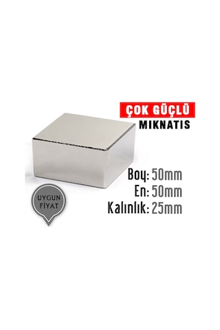 Neodyum Mıknatıs 50x50x25 Mm 1 Adet
