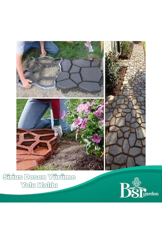 Bahçe Taş Kalıp Beton Kalıbı Zemin Kaplama Kalıbı 42x40 Cm Sirius Desen / 8 Adet / Bsr Garden
