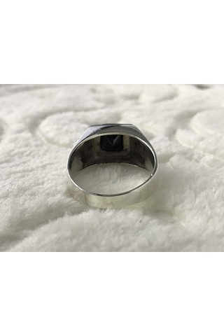 Siyah Zirkon Ve Markazit Taşlı 925 Ayar Gümüş Erkek Yüzük