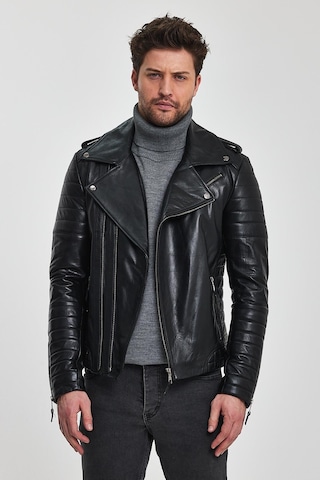 Roberto Siyah Deri Mont 001