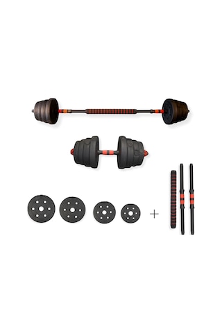 Woqes Çok Fonksiyonlu Dambıl Ve Bar Seti 28 Kg Ayarlanabilir Ağırlıklar 2.5-2-1.25-1 Kg + 4 Klipsli