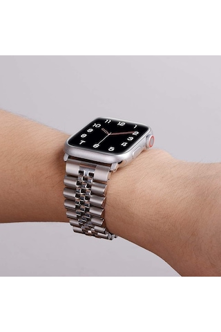 Apple Watch Seri 10 11 Uyumlu 46mm Uyumlu Paslanmaz Çelik Rolex Kordon