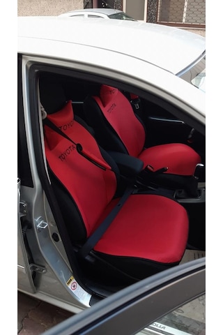 Toyota Nakışlı Ön İkili Oto Koltuk Minderi 2 Adet Boyun Yastığı 2