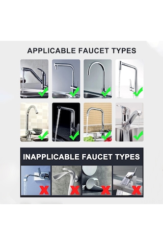 Padalink Uzun Tip Fıskiyeli 360 Derece Döner, İki Modlu Su Tasarruflu Ve Sprey Önleyici Lavabo Başlığı Diğer