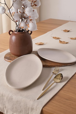 Mat Krem Bloom Kayık Tabak 31 Cm 2 Adet 040 Çok Renkli Mat Krem Bloom Kayık Tabak 31 Cm 2 Adet 040 Çok Renkli