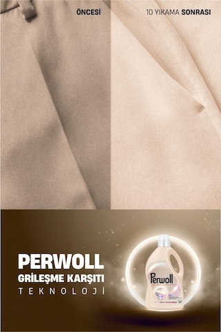 Perwoll Hassas Bakım Sıvı Çamaşır Deterjanı 3x2,97l 162 Yıkama Renkli, Siyah Ve Açık Renk Çamaşırlar İçin 2970 ML