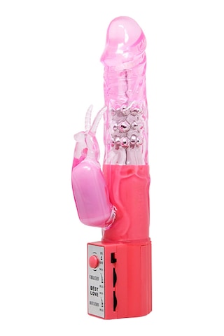 Lilitu Shop 25 CM Oynar Başlı Klitoris Uyarıcılı Teknolojik Vibratör Penis Kırmızı