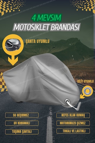 Gri-honda Yeni Adv350 Kilit Ve Çanta Uyumlu Motosiklet Brandası 4mevsim