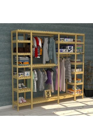 Runo X - Açık Ahşap Gardırop ""robot Süpürge Kullanımına Uygundur