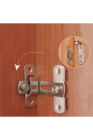 Padalink Stainless Steel 90 Derece Katlanabilir Kilitli Kapı Kancası - 2 Adet Anti-kaçak Filtreli Kilitli Çubuk, Ev Ve Ticari Güvenlik