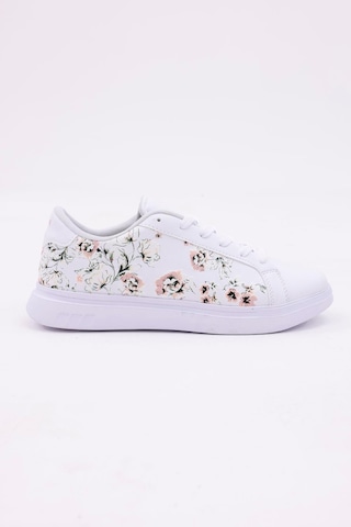 3d Dijital Baskı Kadın Alex Mcqueen Beyaz - Çiçek Desenli Sneaker Beyaz-çiçek
