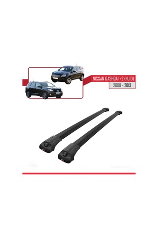 Nisssan Qashqai +2 Nj10 2008-2013 Arası İle Uyumlu Ace-1 Ara Atkı Tavan Barı Siyah