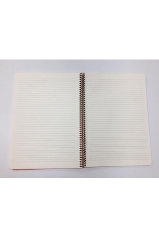 4 Adet A4 80 Yaprak Çizgili Telli Defter Pastel Renk Plastik Kapak Göz Yormayan Krem Renk Kağıt