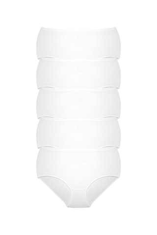 Alya Underwear Kadın Büyük Beden Külot Battal Full Brief, Yüksek Bel 5xl, 6xl, 7xl 5 Farklı Renk 1 Pakette Beyaz