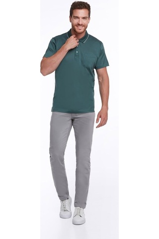 Hatemoğlu Yeşil Regular Fit %100 Pamuk Basic Polo Yaka Tişört-Yeşil