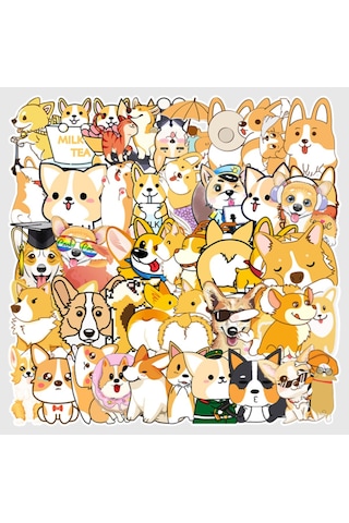 50 Adet Tekrarsız Köpekler Kalite Pvc Modern Sticker 01