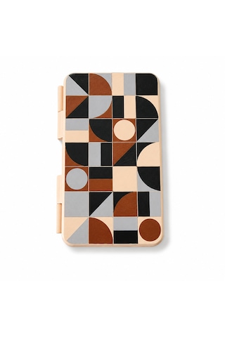 Katlanabilir Tavla Seti 25x22 Cm Kahverengi Krem Seyahat Tavlası Zar Ve Pullar Dahil Taşınabilir Mini Tavla Oyunu