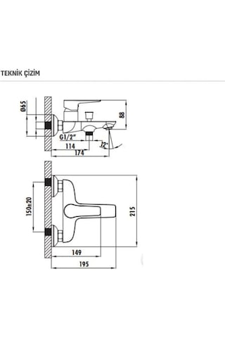 Creavit Nr2500 Nero Banyo Bataryası Armatürü Krom