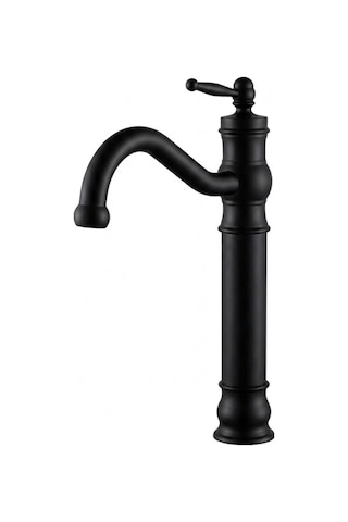 Retro Siyah Çanak Lavabo Bataryası Siyah