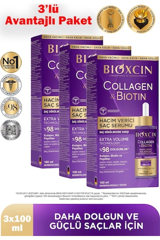 Bioxcin Saç Serum Collagen Biotin 100 Ml 3 Adet