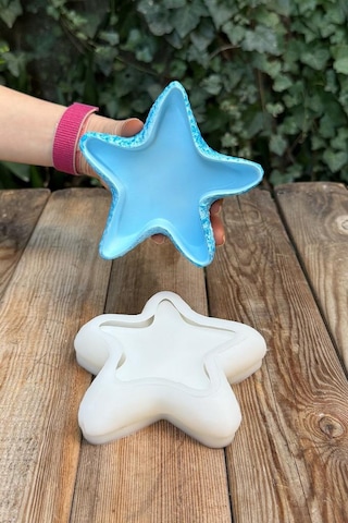 Deniz Yıldızı Silikon Kap Kalıbı Beyaz