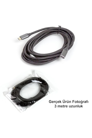 Ga86 Type-c Uzatma Kablosu Asla Kopmaz Örgü Kablo Mac-book İ-pad Air 4 Telefon Bilgisayar Alüminyum Kasa 3 M