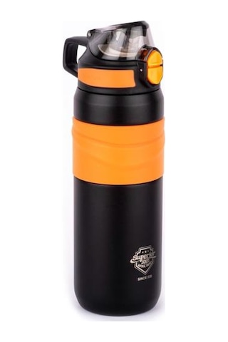Okadı Siyah Pipetli Paslanmaz Çelik Termos 560ml