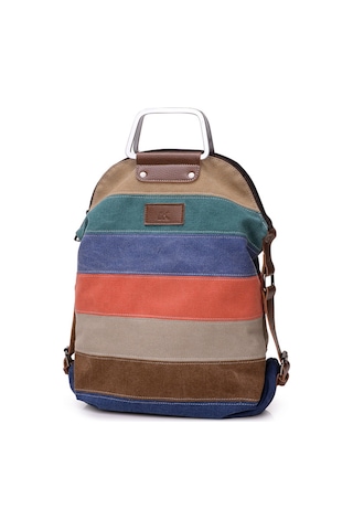 Neevoyu 3'lü Kullanimli Kanvas Sirt Çantasi: El Tutturabilir, Tek Omuzlu, Çok Fonksiyonlu - Ipad Ve Belgelik Cebi İle Moda Desenli Çok Renkli