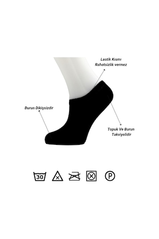 Kardeşler Çorap Siyah Görünmez Sneakers Çorap 8'li Paket Siyah - 696510218 Siyah
