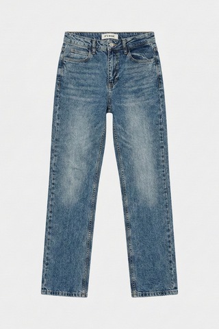 it's basic Kadın Kot Rengi 4w5-32 Düşük Bel Straight Fit %100 Koton Denim Jean Mavi