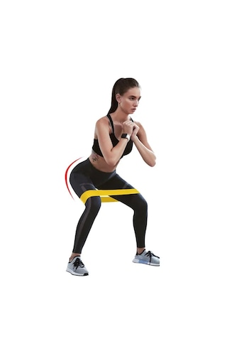 60 Cm Pilates Jimnastik Egzersiz Yoga Direnç Bandı Sarı-orta ...