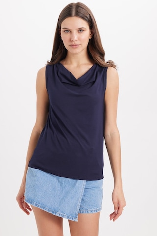 Tudors Kadın Oversize Geniş Kesim Kolsuz Degaje Yaka Lacivert Atlet-50705