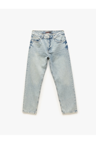 Koton Normal Bel Cep Detaylı Pamuklu Vintage Straight Fit Jean Pantolon Açık İndigo 5sam40108nd Açık İndigo