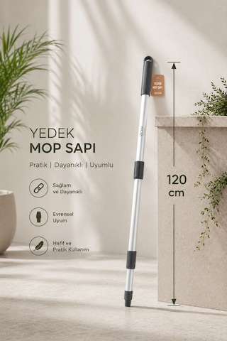 Yedek Mop Sapı 120 Cm Dayanıklı Metal Gövde, Evrensel Uyumlu, Hafif Ve Pratik Kullanım Vıchy-7031 Ayarlanabilir 120cm