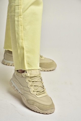 Fox Shoes Y312515704 Bej Kumaş Kadın Spor Ayakkabı Sneakers Bej