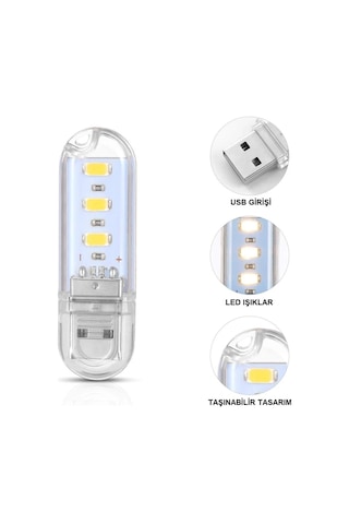 Portatif Mini Usb Led Işık Gece Okuma Kamp Lambası