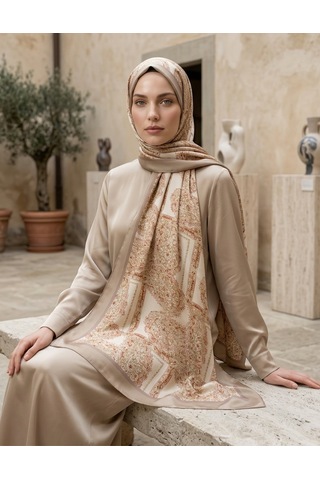 Moda Nuda Iconic Lema Şal Bej Zarif Ve Modern