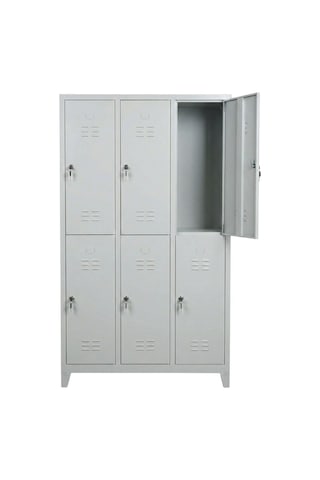 6 Gözlü Ekonomik Soyunma Dolabı 97x37x198 Gri