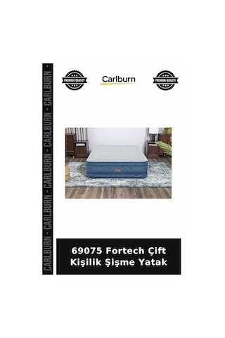 Özel Seri 69075 Fortech Çift Kişilik Şişme Yatak Kullanışlı Uyku Alanı Misafir Yatağı Çok Renkli