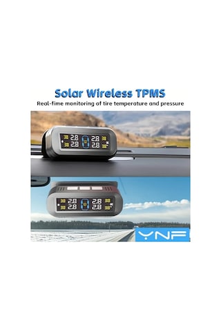 Boatshop1 Ynf Kablosuz Güneş Tpms Siyah Gerçek Zamanlı Ekran 4 Dış Sensör Pil Usb Çift Kullanım Araba Suv Mp