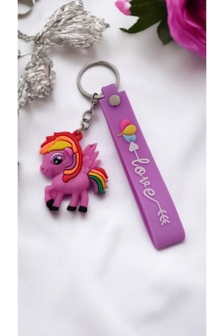 Unicorn Figürlü 3d Renkli Silikon Anahtarlık & Çanta Aksesuarı 1 Adet